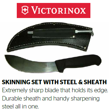 Knife - Skinning Set w Sheath & sharpener